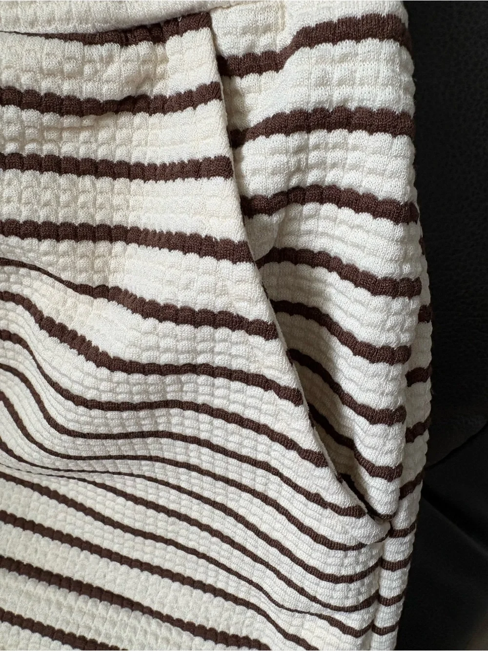 ❤️ NEW Striped Knit Lounge Shorts in Cream & Brown